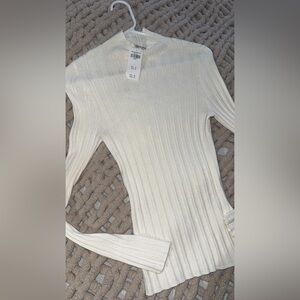 NWT Abercrombie & Fitch Cream Ribbed Top